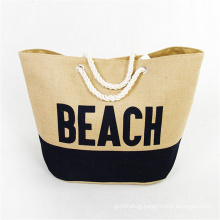 Wholesale custom women big jute beach rope hand bag trend ladies beach tote handbag with rope handle